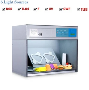 Color Assessment Cabinet Color Light Box With 6 Sources D65 TL84 TL83 UV F CWF - Picture 1 of 14