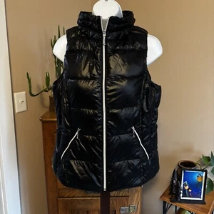 My Anorak Duck Down Full Zip Shiny Vest Pockets In Black Women’s Size M Packable - Bild 1 von 11