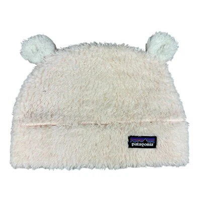 Patagonia Gorro Niñas Niños 24 Meses Rosa Blanco Oso Orejas Invierno Suave Sombrero Cálido Foto 1 de 4