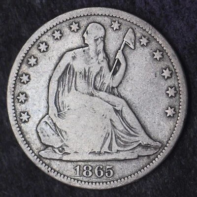 1865-S Seated Liberty Half Dollar 50C - COINGIANTS - - Image 1 of 2