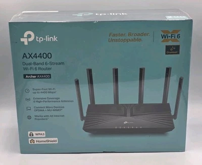 TP-Link Archer AX4400 Mesh Dual Band 6-Stream Router - Black - Image 1 of 4
