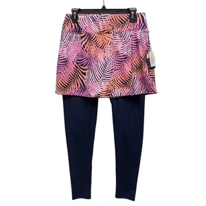 Tommy Bahama Skirted Leggings Pink Orange Leaf Print - Picture 1 of 6