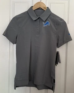 Nike Dri-FIT Womens XS Gray Detroit Lions NFL On Field Sideline Performance Polo - Picture 1 of 12