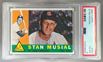 121078529 Stan Musial 1960 Topps #250 PSA 4 Foto 1 de 3