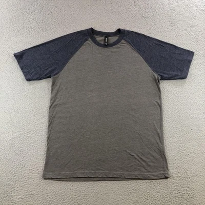RVCA Shirt Mens Medium Gray Navy Heather Raglan Baseball Tee Short Sleeve Soft - Image 1 of 4