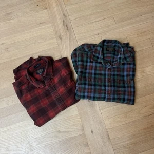 Lot of 2 Pendleton Plaid Flannel Button Down Shirts Size Men's Large - Picture 1 of 19
