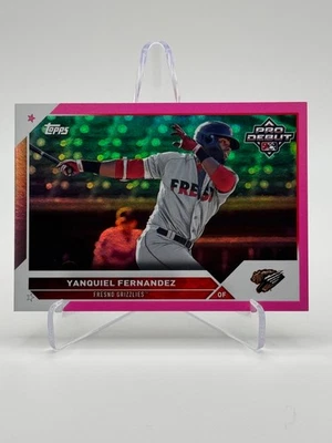 2023 Topps Pro Debut #PD-113 YANQUIEL FERNANDEZ | Fuchsia Foil /199 - Image 1 of 2