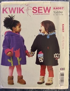 Abrigos para niñas pequeñas Kwik Sew K4067 4067 patrón de costura T1-T4 *sin cortar* - Imagen 1 de 2