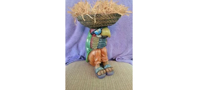 Estátua de papagaio decoração de casa de resina cerca de 12 polegadas de altura - Imagem 1 de 3