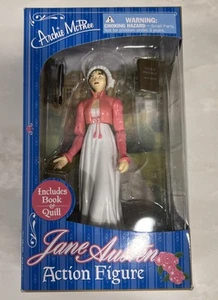 Jane Austin Doll Action Figure 2013 Archie McPhee Pride Prejudice Book Quill NEW - Picture 1 of 9