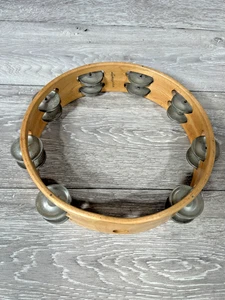 Vintage Ludwig Wooden Double Row Tambourine 10 Inches - Jethro Tull Interest - Picture 1 of 6