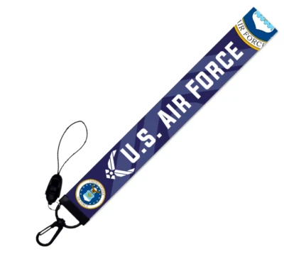 LUXUSLADEN-24.DE US Air Force USA Schlüsselband Schlüsselanhänger Keychain Anhänger blau gelb