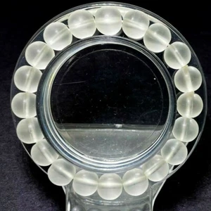 Natural Matte Clear Quartz Round Gemstone Beads Reiki Healing Bracelet PGB155 - Picture 1 of 5