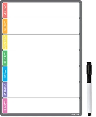 Magnetic Weekly Planner, Dry Wipe Fridge Whiteboard or Dry Erase Calendar Board - Image 1 of 4