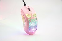 RGB Lightweight Gaming Mouse 12000DPI Optical Sensor Lightweight Honeycomb Pink