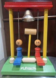 Super Vintage Playskool BELL HOPS Wooden Bell Ringing Pounding Toddler Toy 1969 - Picture 1 of 10