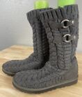 UGG Australia Gray Tularosa Route Cable Knit Sweater Boots Size 8 Womens 3177