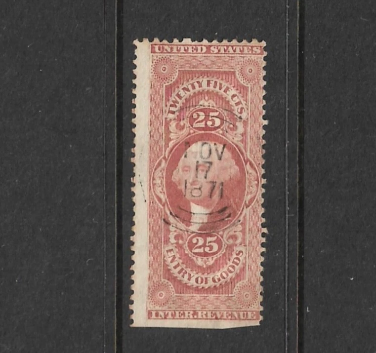 US Entry of Goods 25c used R45c used 1871 $10 start! - Image 1 of 1