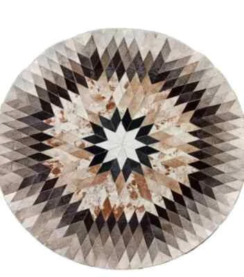 Natural Cowhide Patchwork Rug Carpet Home Floor Decor Cow Skin Abstract Carpet - Image 1 of 4