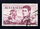 AUSTRALIA 1966 $1 FLINDERS STAMP WITH PERF VARIETY 14.8x14.1 ACSC 464A - CV $25