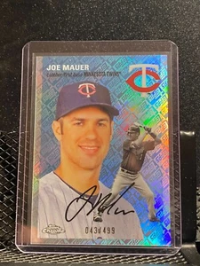 Joe Mauer 2023 Topps Chrome Platinum - Topps Logo Refractor #43/499 - Twins - Picture 1 of 2