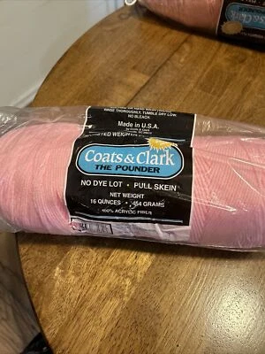 coats clark yarn Pounder Petal Pink Acrylic New  - Image 1 of 4
