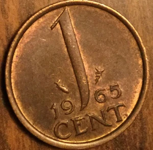 1965 NETHERLANDS 1 CENT COIN - Picture 1 of 2