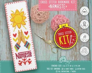 Yoga Kreuzstich Lesezeichen Kit Namaste Handstickerei Kit mit gezähltem Muster - Bild 1 von 9