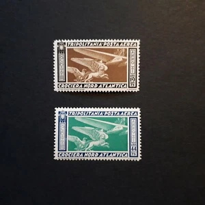 COLONIE IT. TRIPOLITANIEN 1933 / LUFTPOST, SERIE VON 2 WERTEN LING. MH* - Bild 1 von 2