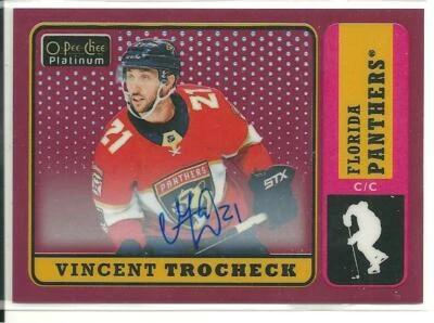 2018-19 O-PEE-CHEE OPC PLATINUM Auto Vincent Trocheck Red Rainbow R-17 - Image 1 of 2