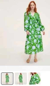 Kate Spade New York Classic Rose Linen Maxi Dress Green Blue Floral Large L NWT - Picture 1 of 3