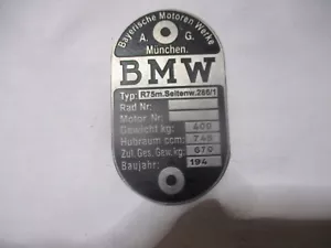 Targa Targa BMW r 75/750 R75 286/1 Wehrmacht WW2 WW2 moto ruota s101 - Foto 1 di 1