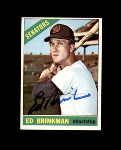 Autografo Ed Brinkman firmato 1966 Topps Washington Senators - Foto 1 di 2