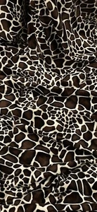 Ivory Brown Black Giraffe Velboa Fabric 58'' PRICE PER METER - Picture 1 of 2