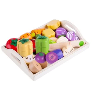 Magnetisches Holzschneiden Gemüse Essen Spielen Spielzeug Set Hackspiel Vorgeben Spielen - Bild 1 von 9