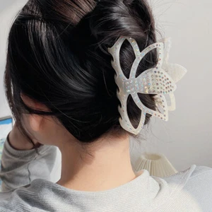 Große Kralle Haarspangen Kristall Lotusform Haarspange Schmetterling Klemme Haarnadel - Bild 1 von 19