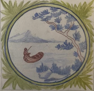 ANCIEN PROJET ORIGINAL GOUACHE POUR MANUFACTURE CARREAU FAIENCERIE (28) - Picture 1 of 1