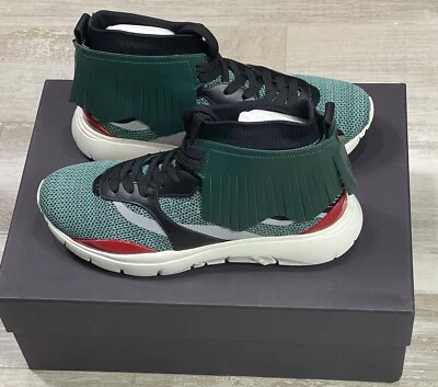 $945 Mens Authentic Valentino Garavani “Heroes” Fringe High-top Sneaker 40.5/7.5 - Image 1 of 4