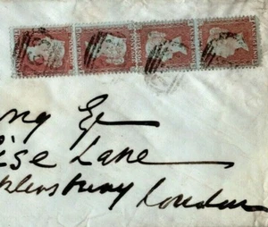 GB Gales SG.32 Cubierta 1d Marrón-Rosa BLOQUE CUATRO Pares Separados 1856 Swansea EP370 - Imagen 1 de 9