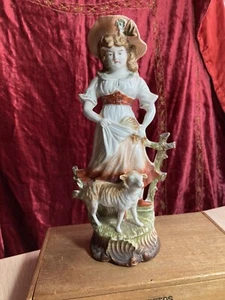 Vintage Grumpy German Shepherdess With Sheep S101 - Picture 1 of 5