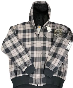 Vintage XL Carhartt Active Jacket J260 SMK Plaid Flannel Quilted Neu mit Etikett *LESEN* - Bild 1 von 19