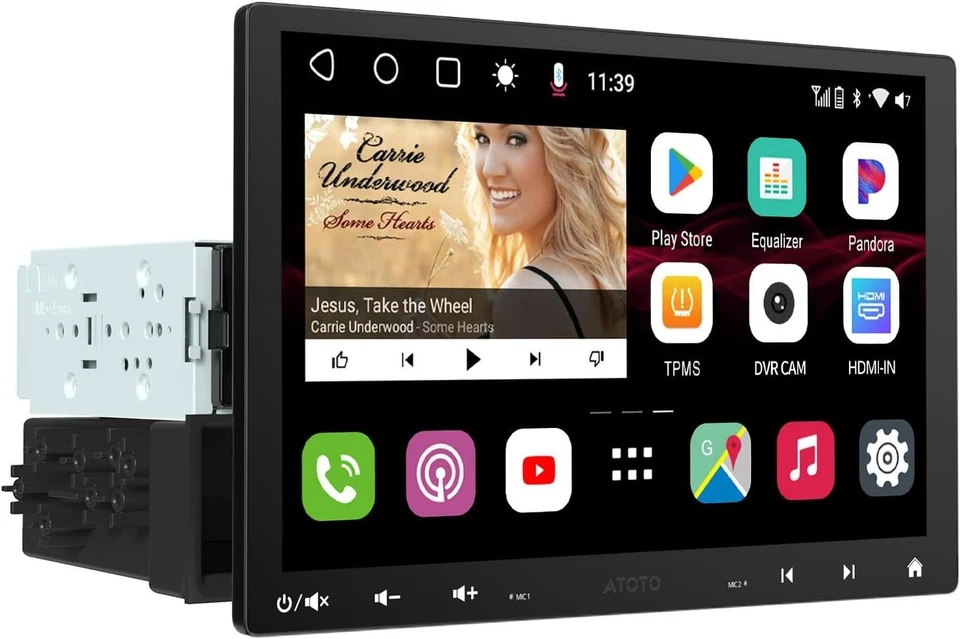 ATOTOZONE Android Autoradio 1/2 DIN con Schermo Futtuante, 4G LTE,10' 4+64 GB - Immagine 1 di 4