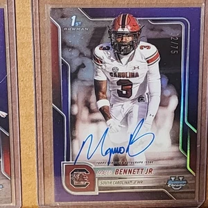 Mazeo Bennett Jr. 2025 Bowman Univ Chrome 1st Bowman Purple Auto #12/75 Gamecock - Picture 1 of 3