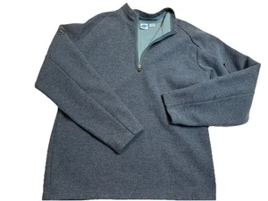 Eastern Mountain Sports Pullover 1/4 Zip Sweater Blue Wool Blend Large - Picture 1 of 15
