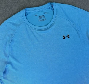 Under Armour Shirt Mens Large Blue Tech Tee Performance Gym Training Wicking - Picture 1 of 6