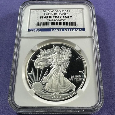 Silver Eagle Proof NGC PF69 2010-W ultra camafeo, lanzamientos tempranos (87134) Foto 1 de 2