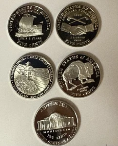 2004-2006 S Gem Proof Jefferson Nickel Westward Journey 5 Coin Set - Picture 1 of 2