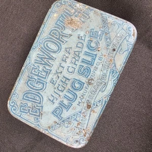 VTG Edgeworth Extra High Grade Plug Slice Tobacco Tin Richmond 4.5" X 3.25"EMPTY - Picture 1 of 10