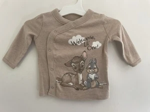 Disney Bebés Niños Bambi Thumper Mezcla de Algodón Prenda para el torso Manga Larga Marrón 0/3M - Imagen 1 de 4