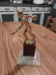 Vintage Bakelite Catalin Bowling Trophy 8 1/2 Inches Tall Nice! 🎳 - Picture 1 of 24